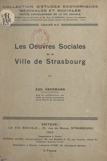 Les œuvres sociales de la ville de Strasbourg - Auguste Herrmann - FeniXX réédition numérique