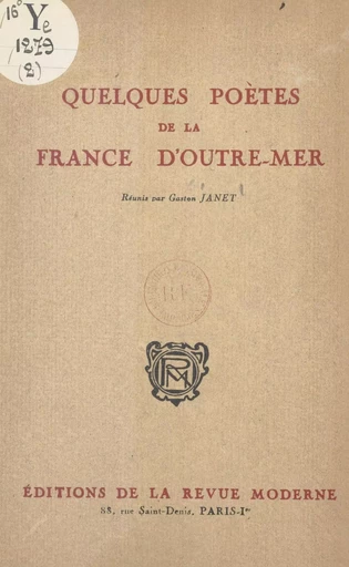 Quelques poètes de la France d'outre-mer -  Collectif - FeniXX réédition numérique