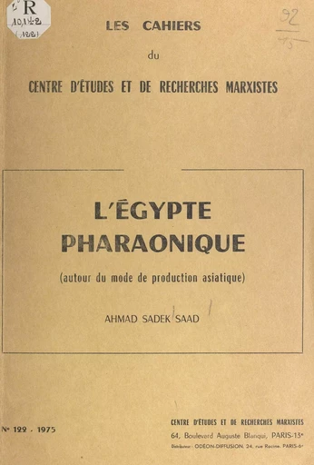 L'Égypte pharaonique - Ahmad Sadek Saad - FeniXX réédition numérique