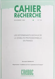 Les déterminants sociaux de la stabilité professionnelle en France