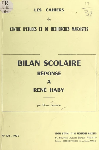 Bilan scolaire - Pierre Jerosme - FeniXX réédition numérique