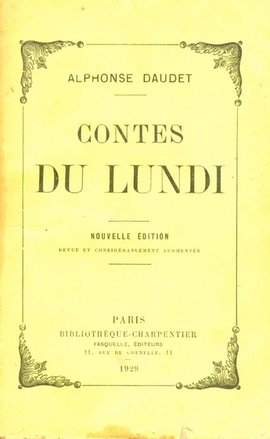 Les contes du lundi - Alphonse Daudet - Grasset