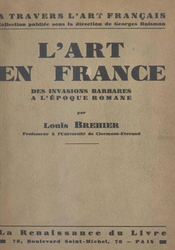 L'art en France - Louis Bréhier - FeniXX réédition numérique