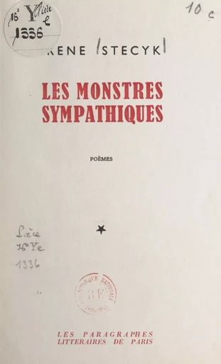 Les monstres sympathiques - Irène Stecyk - FeniXX réédition numérique