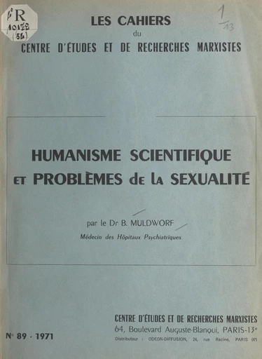 Humanisme scientifique et problèmes de la sexualité - Bernard Muldworf - FeniXX réédition numérique