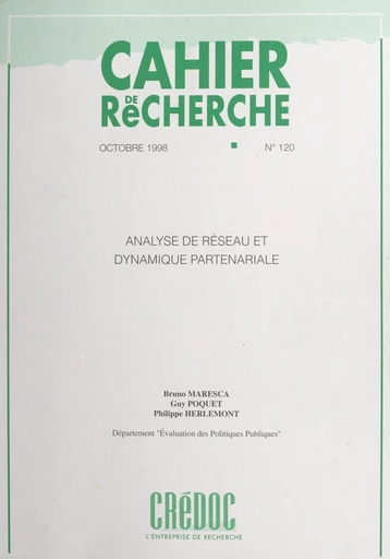 Analyse de réseau et dynamique partenariale - Philippe Herlemont, Bruno Maresca, Guy Poquet - FeniXX réédition numérique