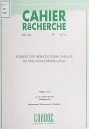 Éléments de méthode pour l'analyse du tissu économique local