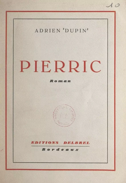 Pierric - Adrien Dupin - FeniXX réédition numérique