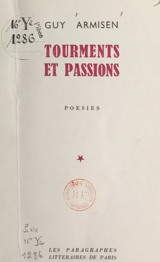 Tourments et passions - Guy Armisen - FeniXX réédition numérique