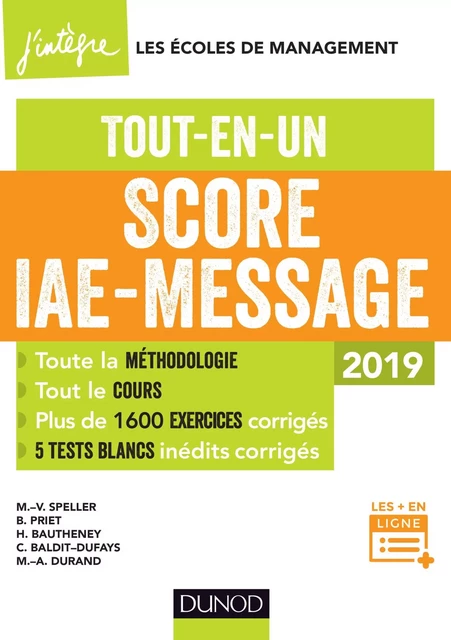 Score IAE-Message - 2019 - Marie-Virginie Speller, Benoît Priet, Hélène Bautheney, Marie-Annik Durand, Catherine Baldit-Dufays - Dunod