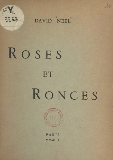 Roses et ronces - David Neel - FeniXX réédition numérique