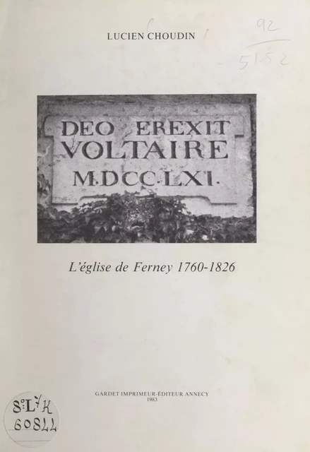 Deo erexit Voltaire MDCCLXI - Lucien Choudin - FeniXX réédition numérique