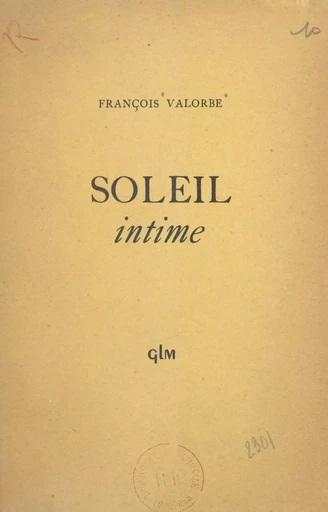 Soleil intime - François Valorbe - FeniXX réédition numérique