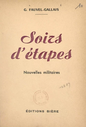 Soirs d'étapes - Gustave Fauvel-Gallais - FeniXX réédition numérique