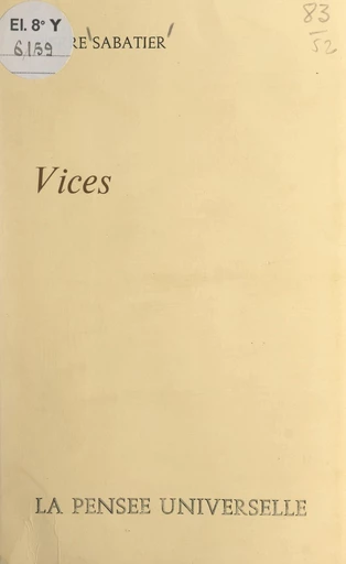 Vices - Pierre Sabatier - FeniXX réédition numérique