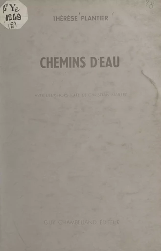 Chemins d'eau - Thérèse Plantier - FeniXX réédition numérique