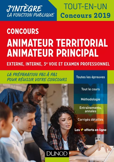 Concours Animateur territorial, animateur principal - Concours 2019 - Stéphane Voisin, Sandrine Dumont, Yann Guégan, Odile Meyer, Jean-Marie Mignon - Dunod