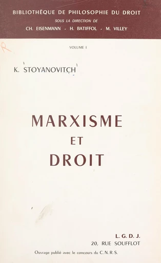 Marxisme et droit - Konstantin Stoyanovitch - FeniXX réédition numérique