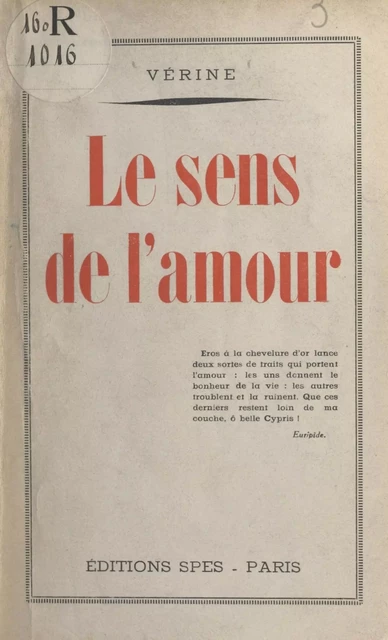 Le sens de l'amour -  Vérine - FeniXX réédition numérique