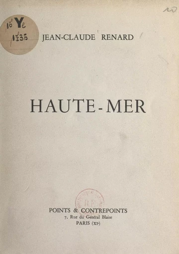 Haute-mer - Jean-Claude Renard - FeniXX réédition numérique