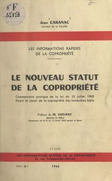 Le nouveau statut de la copropriété