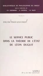 Le service public dans la théorie de l'État de Léon Duguit