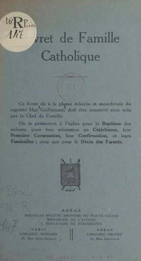 Livret de famille catholique - Charles Guillemant - FeniXX réédition numérique