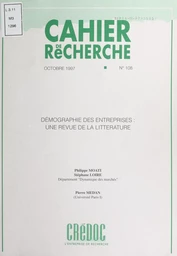 Démographie des entreprises : une revue de la littérature