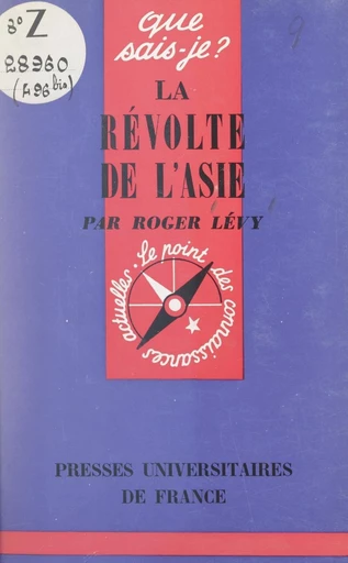 La révolte de l'Asie - Roger Lévy - FeniXX réédition numérique