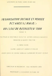 Organisation sociale et pensée des anciens Maori : un essai de reconstruction (2)