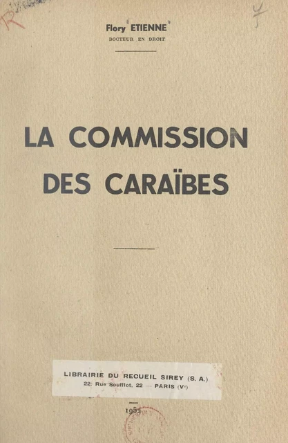 La commission des Caraïbes - Étienne Flory - FeniXX réédition numérique