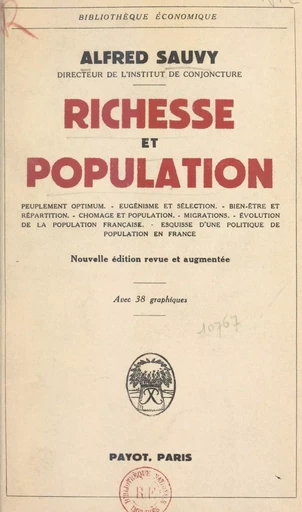 Richesse et population - Alfred Sauvy - FeniXX rédition numérique