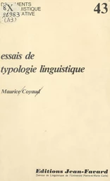 Essais de typologie linguistique