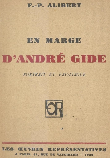 En marge d'André Gide - François-Paul Alibert - FeniXX réédition numérique