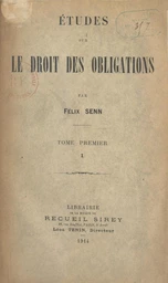 Études sur le Droit des obligations (1)