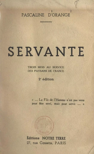 Servante - Pascaline d'Orange - FeniXX réédition numérique