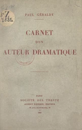 Carnet d'un auteur dramatique