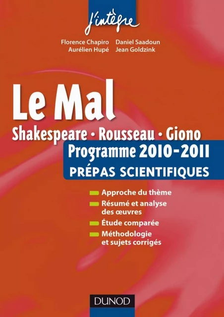 Le mal - Florence Chapiro, Aurélien Hupé, Daniel Saadoun, Jean Goldzink - Dunod