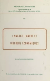 Langage, langue et discours économiques