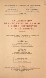 La distinction des contrats de travail à durée déterminée et indéterminée