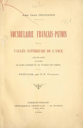 Vocabulaire français-patois de la vallée supérieure de l'Ance