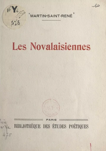 Les Novalaisiennes -  Martin-Saint-René - FeniXX réédition numérique