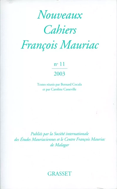 Nouveaux Cahiers Francois Mauriac n°11 - François Mauriac - Grasset