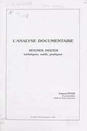 L'analyse documentaire