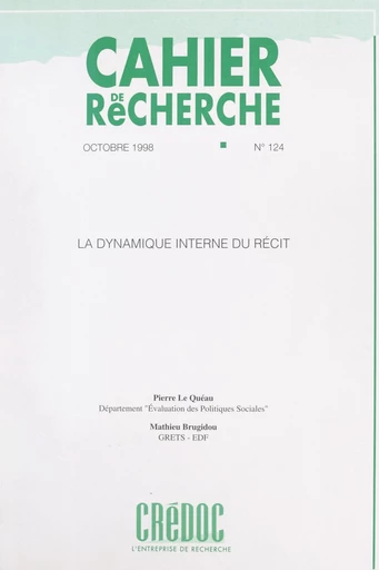 La dynamique interne du récit - Mathieu Brugidou, Pierre Le Quéau - FeniXX réédition numérique