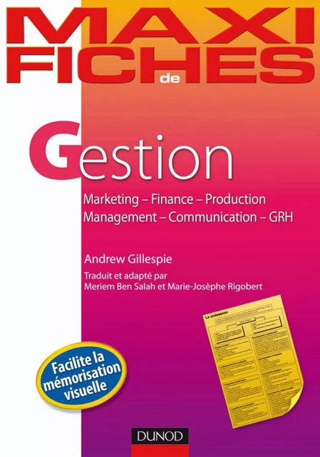 Maxi Fiches de gestion - Andrew Gillespie - Dunod