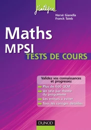 Maths MPSI Tests de cours