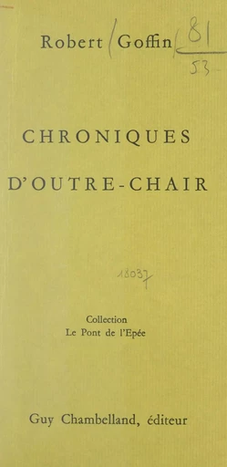 Chroniques d'outre-chair - Robert Goffin - FeniXX réédition numérique