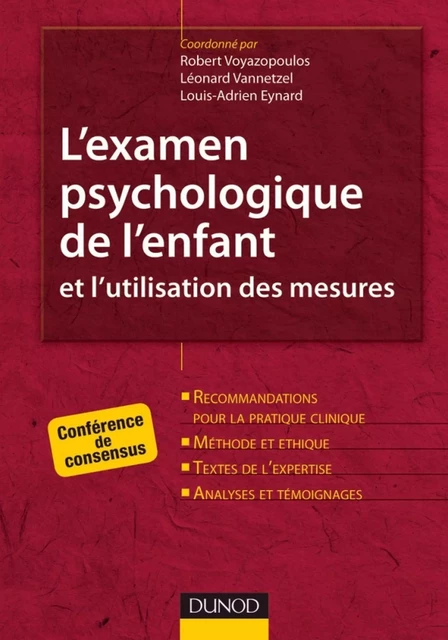 L'examen psychologique de l'enfant et l'utilisation des mesures -  FFPP (Fédération française des psychologues et de psychologie) - Dunod