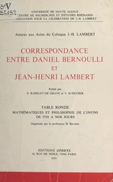 Correspondance entre Daniel Bernoulli et Jean-Henri Lambert